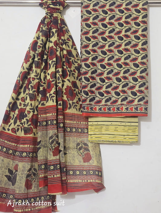 Cotton Dupatta Suit Set – Floral Print