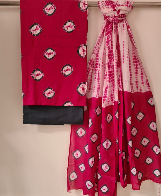Shibori & Bandhani Cotton Set – Traditional Tie-Dye Prints with Soft Cotton Fabric