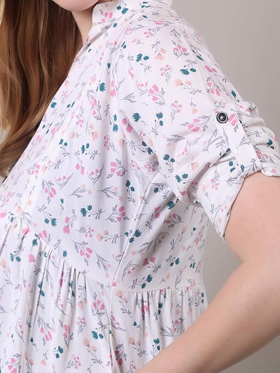 ZIFAZA Women's Maternity Wear | Soft Comfortable Ethnic Outfit for Pregnant Women | Feeding Friendly A-Line Nursing Dress for Moms-to-Be