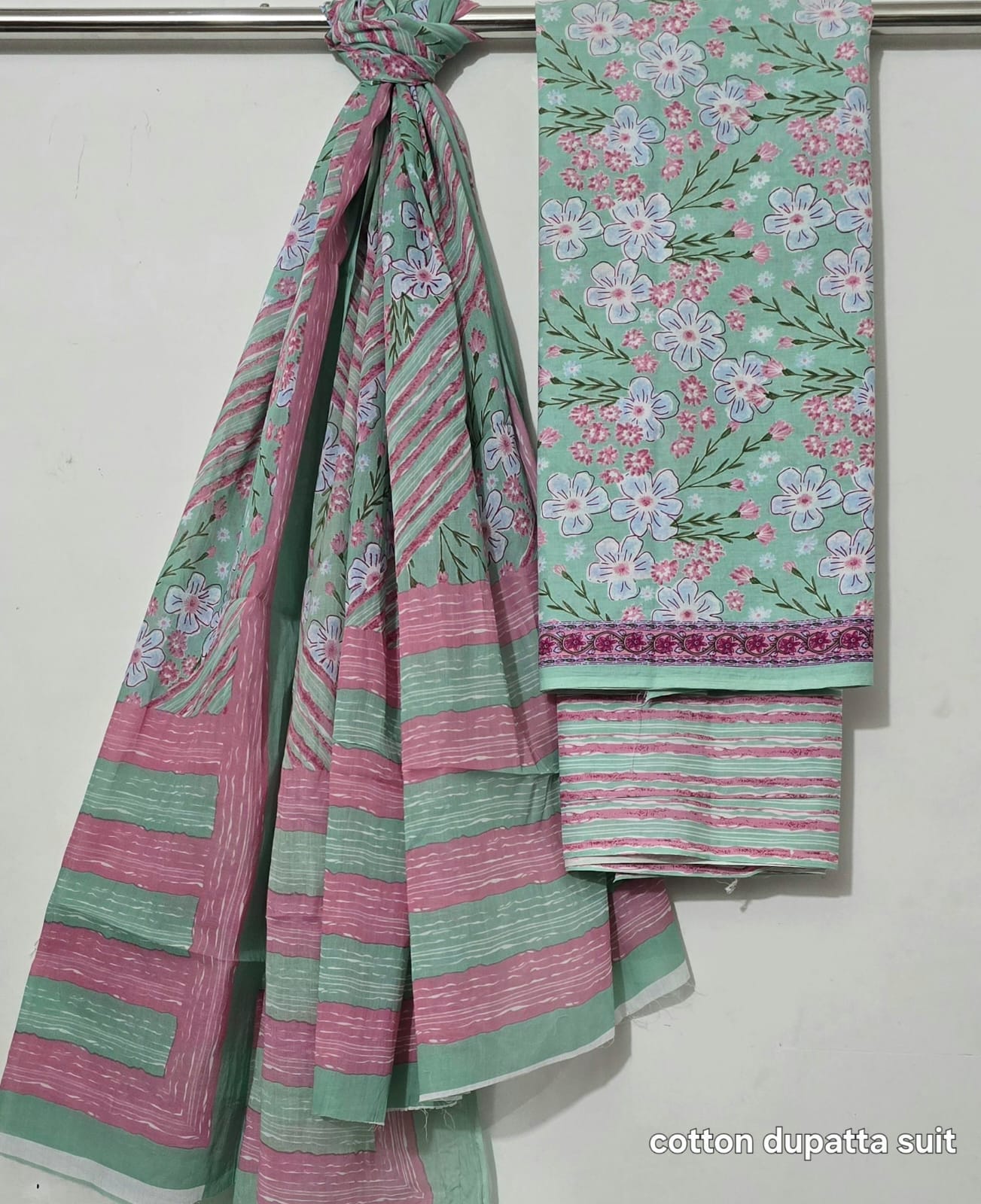 Cotton Dupatta Suit Set – Floral Print
