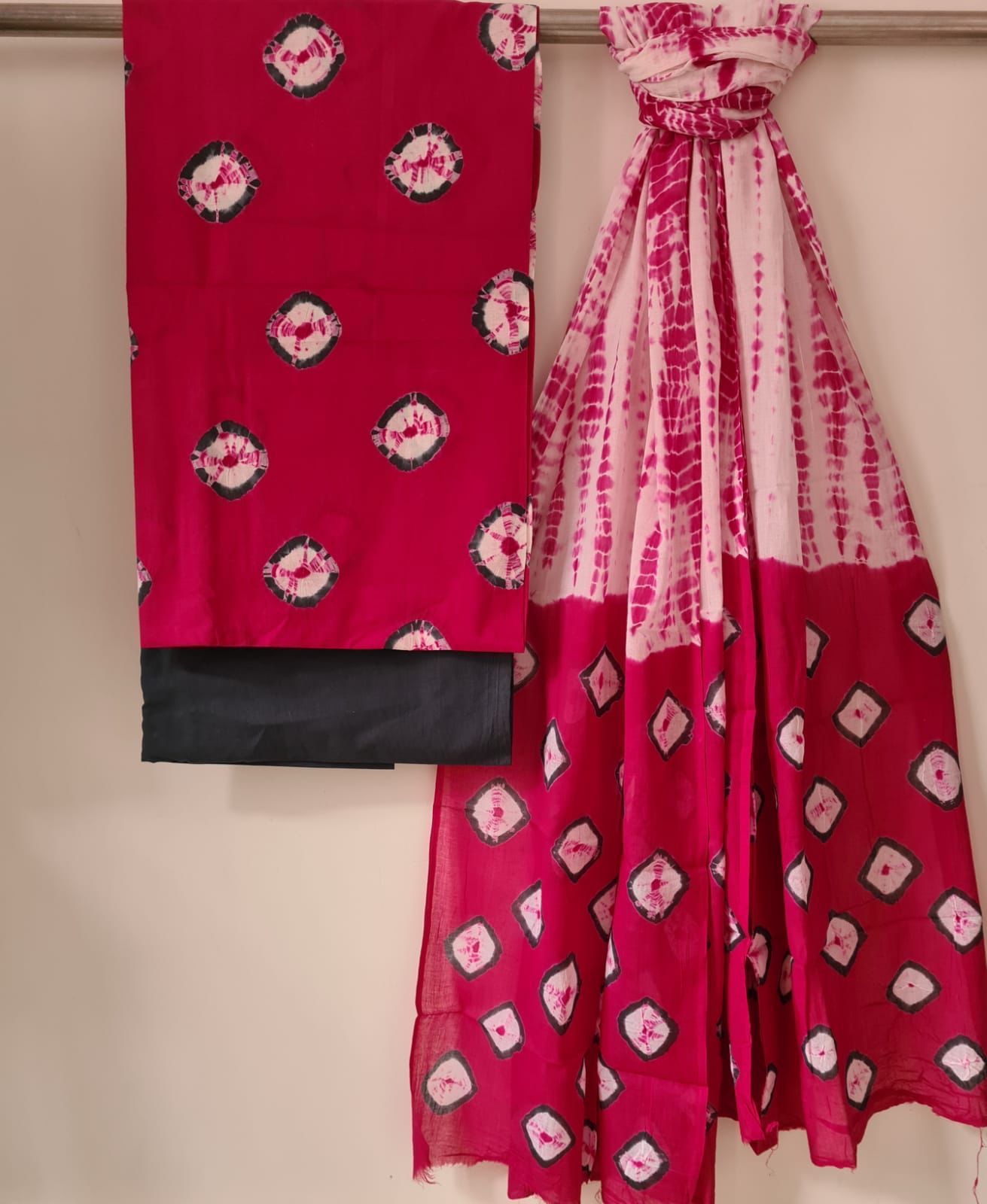 Shibori & Bandhani Cotton Set – Traditional Tie-Dye Prints with Soft Cotton Fabric